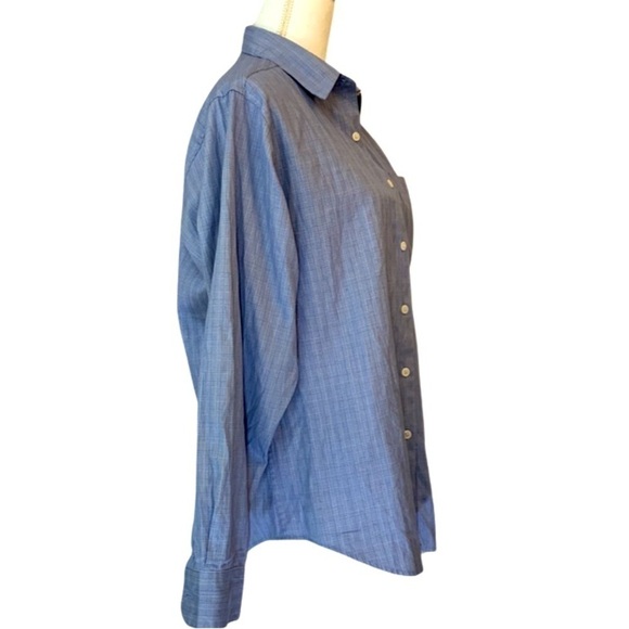 L. L. Bean Classic Glen plaid button front shirt, blue/White, 12 - Picture 2 of 6